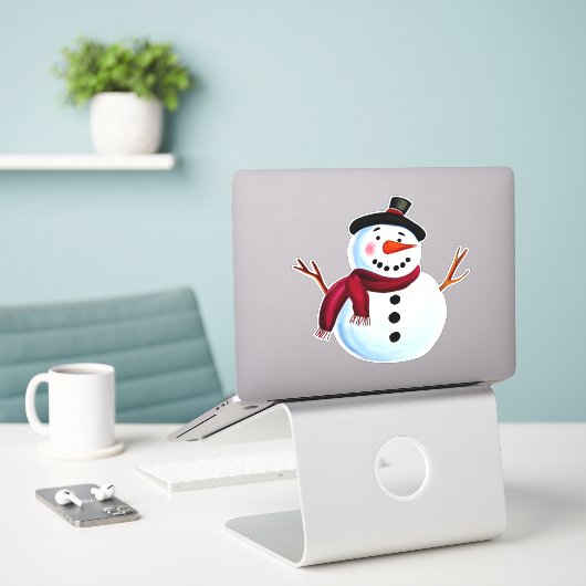 Sticker Snowman (Ordinateur portable sur le bureau)