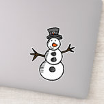 Sticker Snowman<br><div class="desc">Illustration pour Noël avec décoration de bonhomme de neige mignonne et souriante et design de texte de Noël joyeux.</div>