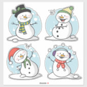 Sticker Snowman (Feuille)