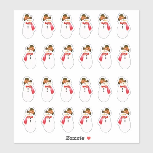 Sticker Snowman 24 pièces (Feuille)