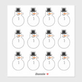 Sticker Snowman (à droite) Fête d'hiver Noël (Feuille)