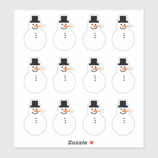 Sticker Snowman (à droite) Fête d'hiver Noël (Feuille)