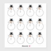 Sticker Snowman (à gauche) Fête d'hiver Noël (Feuille)