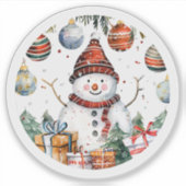 Sticker Snowman Avec Décor De Noël (Devant)