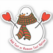 Sticker Snowman Avec Mittens Noël (Devant)