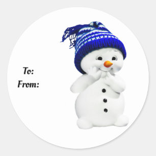 Sticker Snowman Classic Round