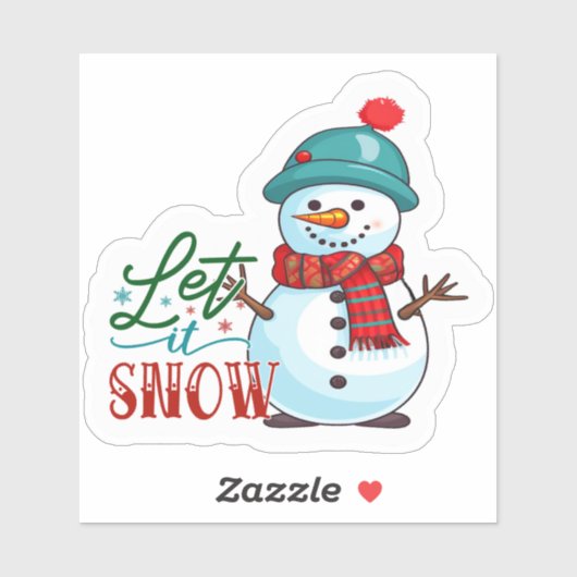 Sticker Snowman de Noël joyeux (Feuille)