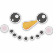 Sticker Snowman de Noël, Snowman blanc, Nez de carotte (Devant)