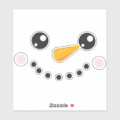 Sticker Snowman de Noël, Snowman blanc, Nez de carotte (Feuille)