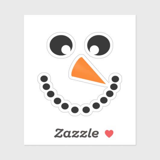 Sticker Snowman Face Christmas (Feuille)