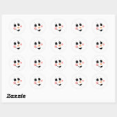 Sticker Snowman Face Classic Round (Feuille)
