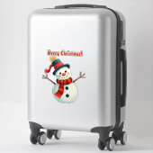 Sticker Snowman joyeux dans le paysage hivernal (Sur valise)