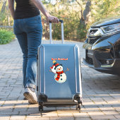 Sticker Snowman joyeux dans le paysage hivernal (Valise Insitu)
