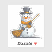 Sticker Snowman noir et or (Feuille)