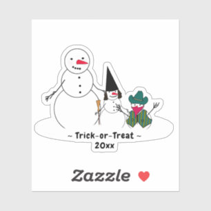 Sticker Snowman Trick ou Treat Halloween