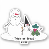 Sticker Snowman Trick ou Treat Halloween (Devant)