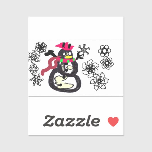 Sticker Snowman winter  (Feuille)