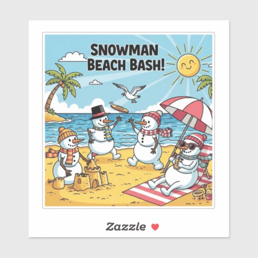 Sticker Snowmen Beach Bash (Feuille)