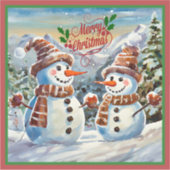 Sticker Snowmen, Joyeux Noël, (Devant)