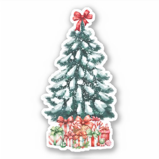 Sticker Snowy Christmas Tree (Devant)