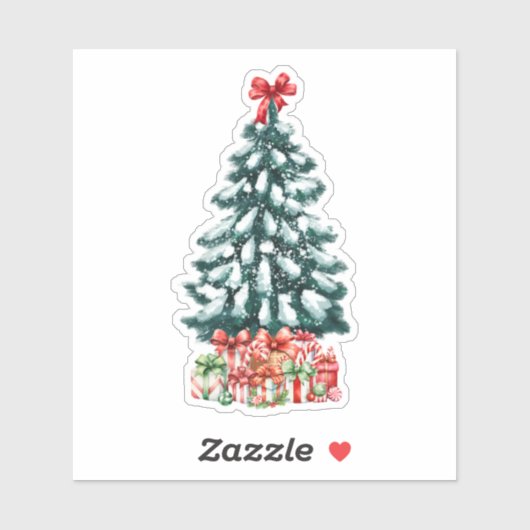 Sticker Snowy Christmas Tree (Feuille)