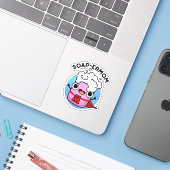 Sticker Soap-ermaman Drôle savon Maman Pun (Ordinateur portable avec iPhone)