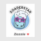Sticker Soaperstar Funny Superstar Soap Pun (Feuille)