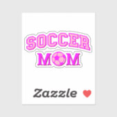 Sticker Soccer Maman Dessin Et Texte Tout Rose (Feuille)