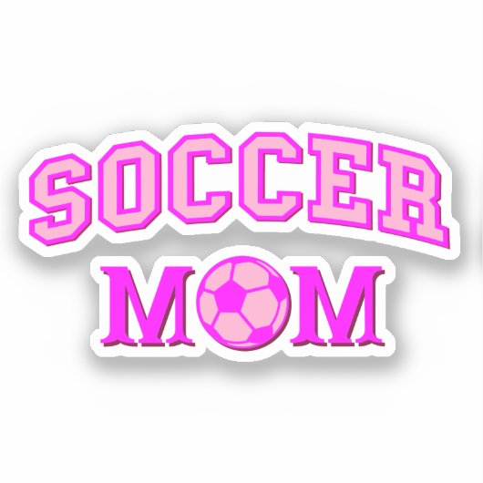 Sticker Soccer Maman Dessin Et Texte Tout Rose (Recto)