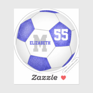 Sticker soccer personnalisé bleu girly