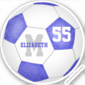 Sticker soccer personnalisé bleu girly (Devant)