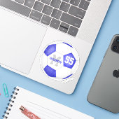 Sticker soccer personnalisé bleu girly (Ordinateur portable avec iPhone)
