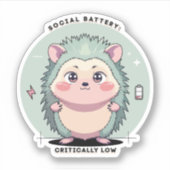 Sticker Social Battery Critically Low – Relatable Mood (Devant)