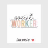 Sticker Social Worker, Cadeau MSW, Cadeau de travail socia (Feuille)