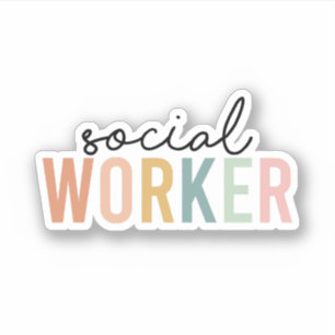 Sticker Social Worker, Cadeau MSW, Cadeau de travail socia