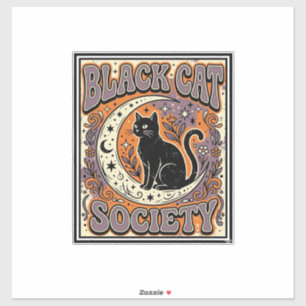 Sticker Société du chat noir Chat noir Art vectoriel vinta