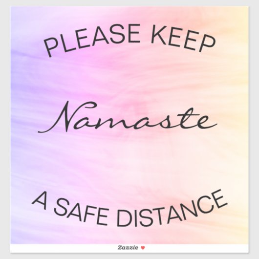 Sticker socle Distances sociales Pastel (Feuille)