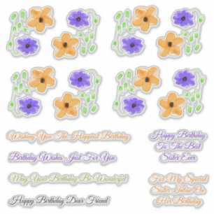 Sticker Soeur Inlaw et amis Souhaits d'anniversaire