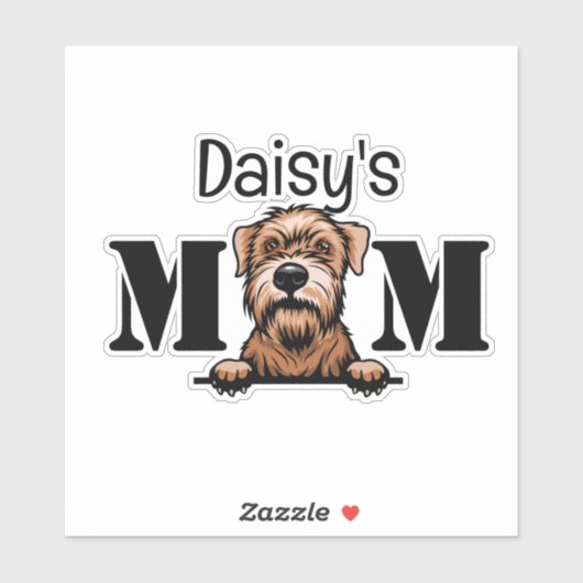 Sticker Soft Coated Wheaten Terrier Maman personnalisée (Feuille)
