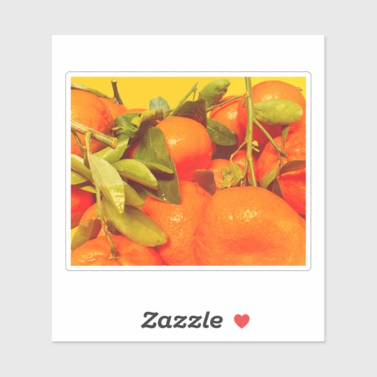 Sticker Soft Orange Fruit Aesthétique (Feuille)