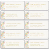 Sticker Soft Pastel Ornate Spring Gold Guest Name Address (Devant)
