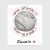 Sticker Softball Baseball Avec Texte (Feuille)