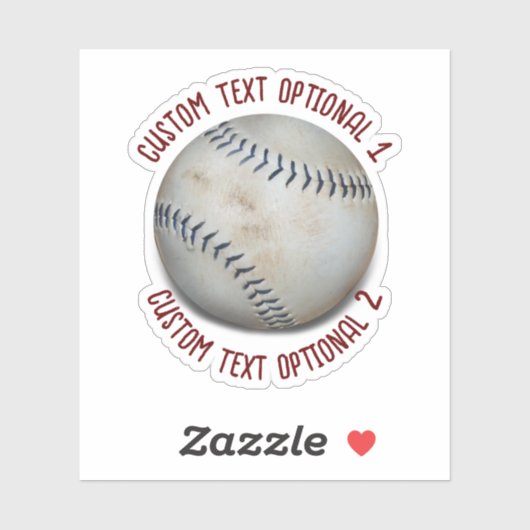 Sticker Softball Baseball With Text (Feuille)