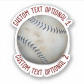 Sticker Softball Baseball With Text (Devant)
