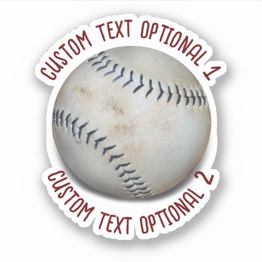 Sticker Softball Baseball With Text (Devant)