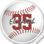 Sticker softball blanc propre (Devant)