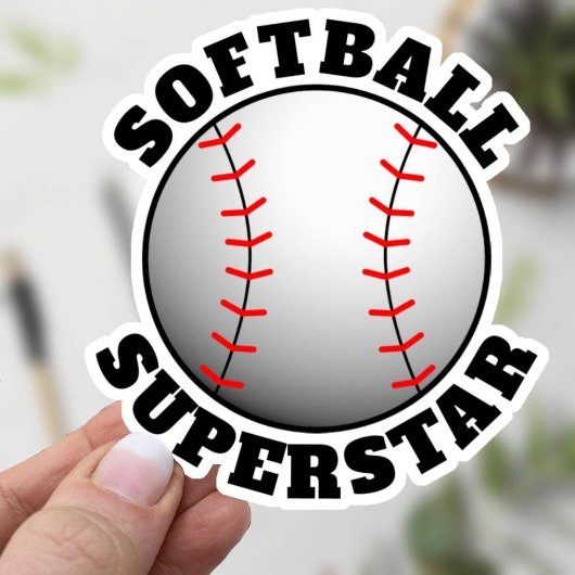 Sticker Softball Superstar Sports