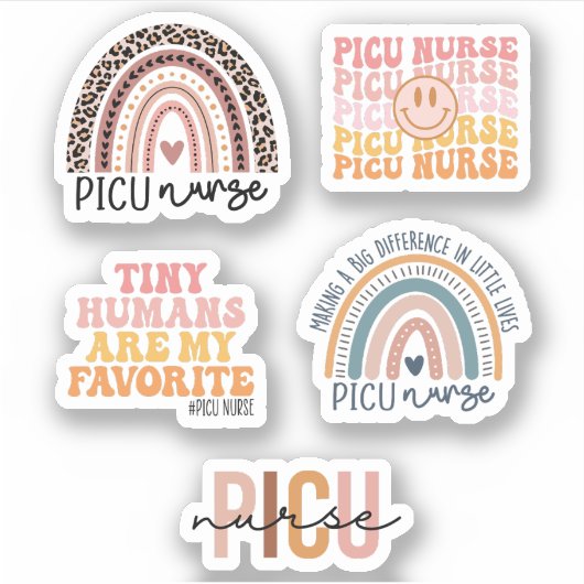 Sticker Soins intensifs pédiatriques, Pack infirmière PICU (Devant)