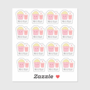 Sticker Soirée cinéma adorable