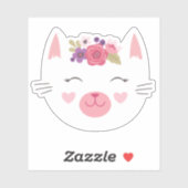 Sticker Soirée d'anniversaire à la petite Kitty Girl (Feuille)